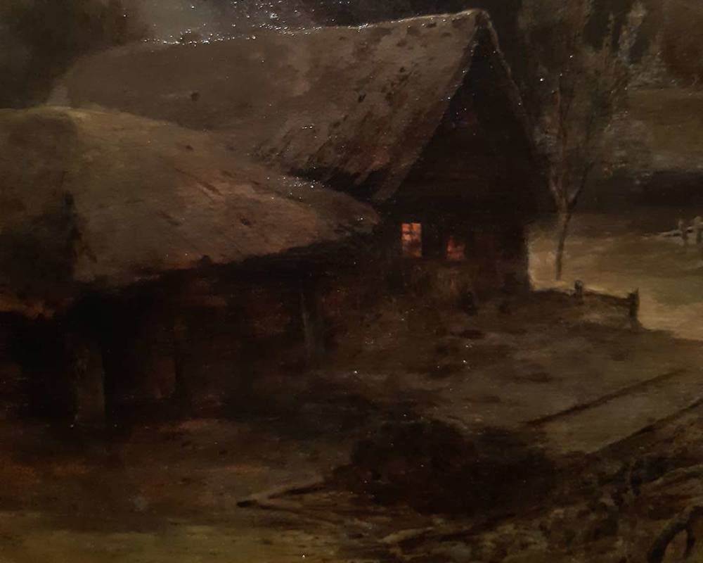 А.К. Саврасов (1830-1897) Лунная ночь в деревне-1