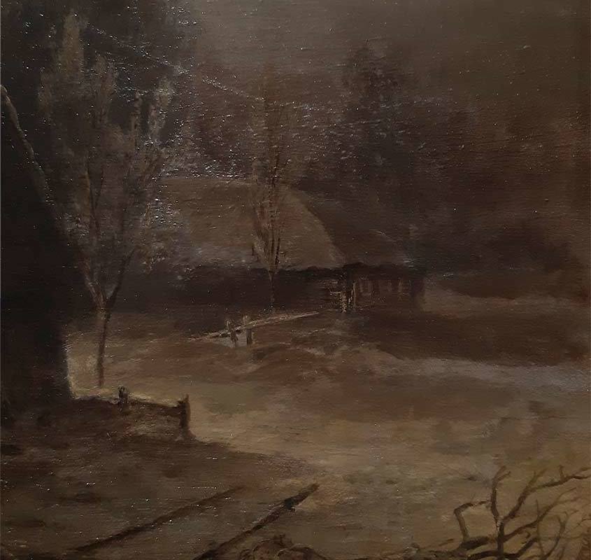 А.К. Саврасов (1830-1897) Лунная ночь в деревне-2