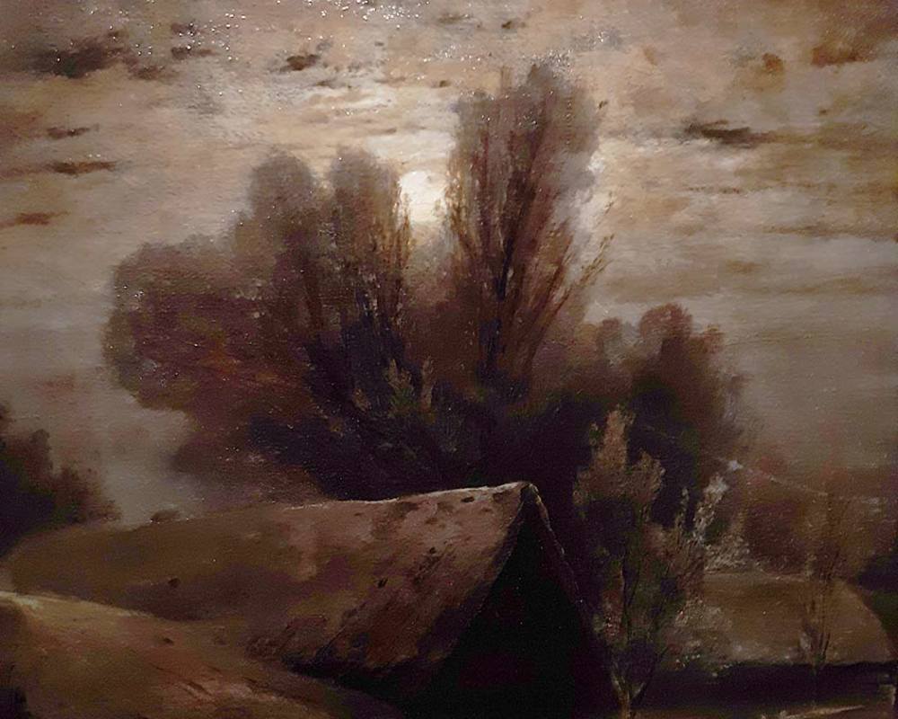 А.К. Саврасов (1830-1897) Лунная ночь в деревне-3