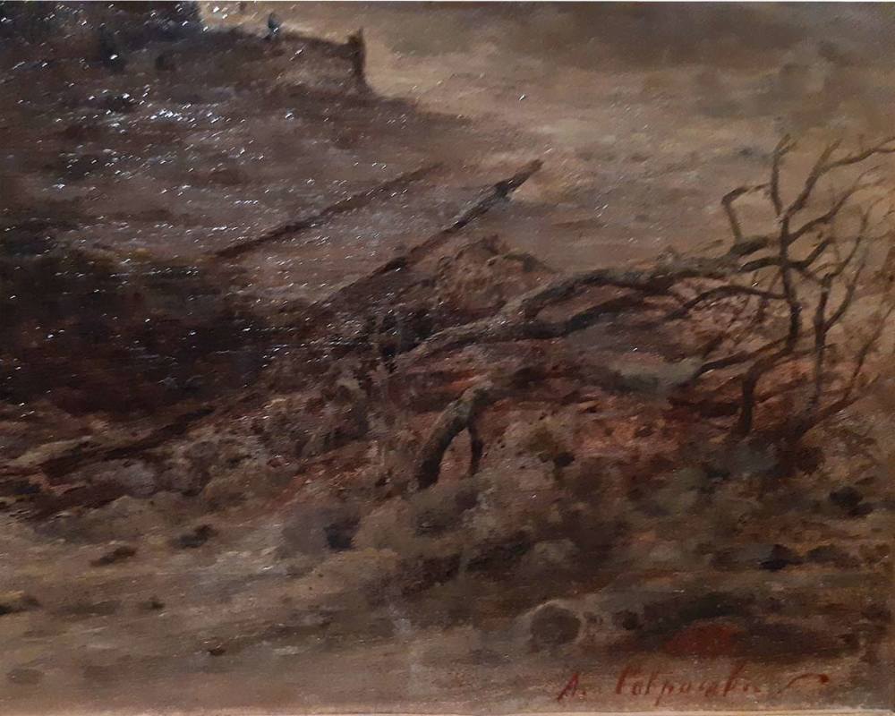 А.К. Саврасов (1830-1897) Лунная ночь в деревне-4