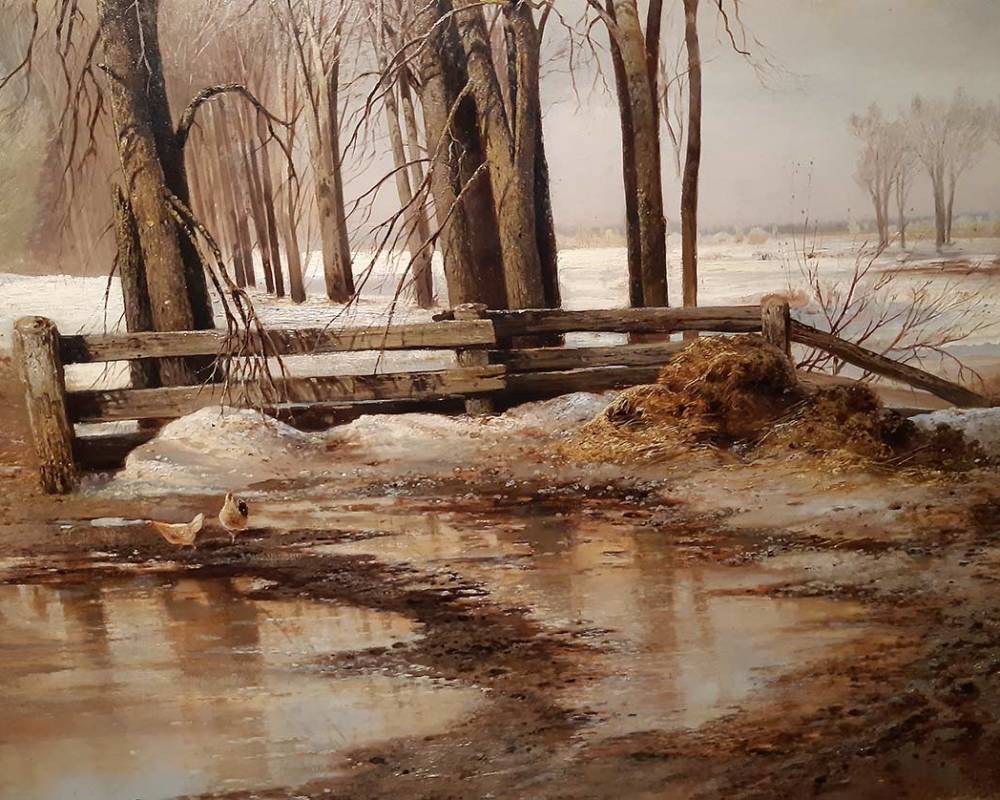 Алексей Саврасов (1830-1897) Весенний день. 1873 г. ХМ-3