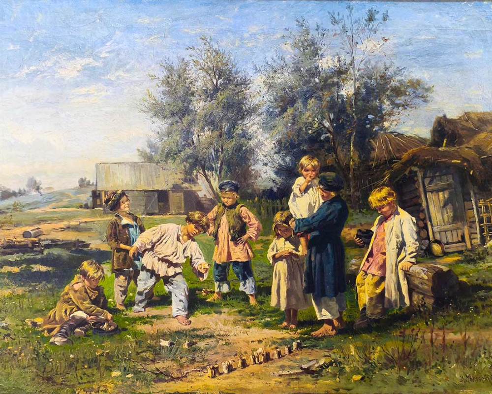 Маковский В.Е. (1846-1920) Игра в бабки 1880-е ХМ