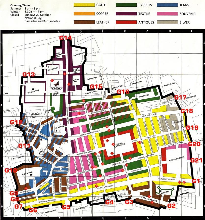 Карта гранд базара в стамбуле на русском языке